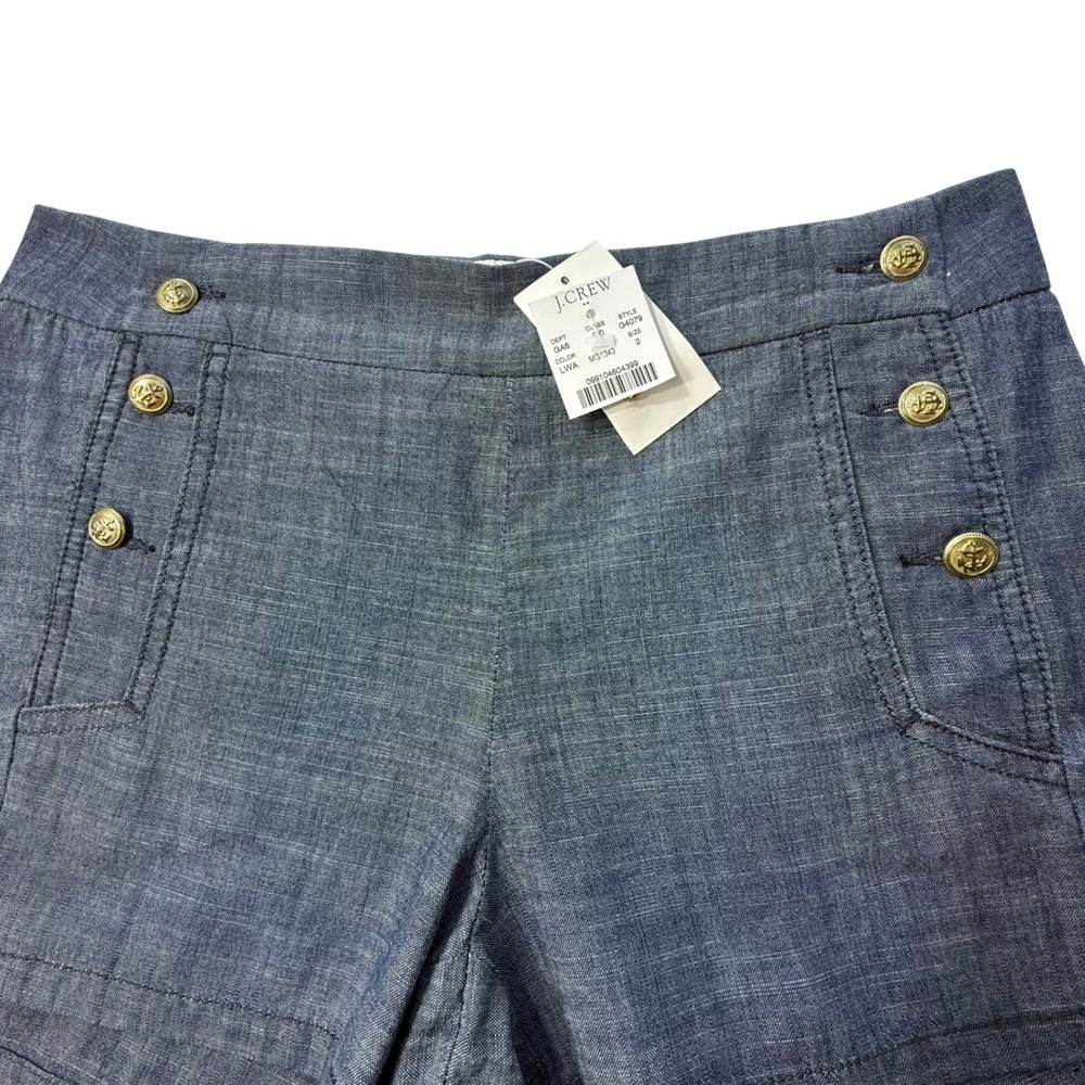 J.Crew Sailor Chambray Shorts Blue Size 2 - Picture 4 of 10